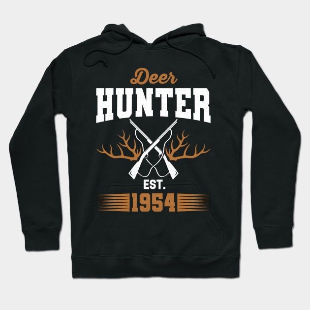 Gifts for 67 Year Old Deer Hunter 1954 Hunting 67th Birthday Gift Ideas Hoodie by uglygiftideas